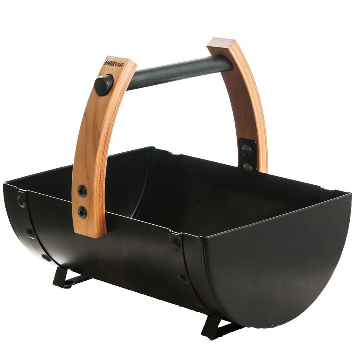 Black Legend bucket with wooden handles.