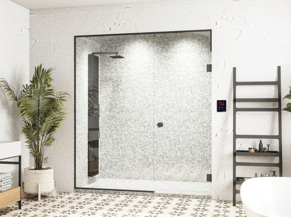 Le bain turc Harvia Nova dans une salle de bain moderne.