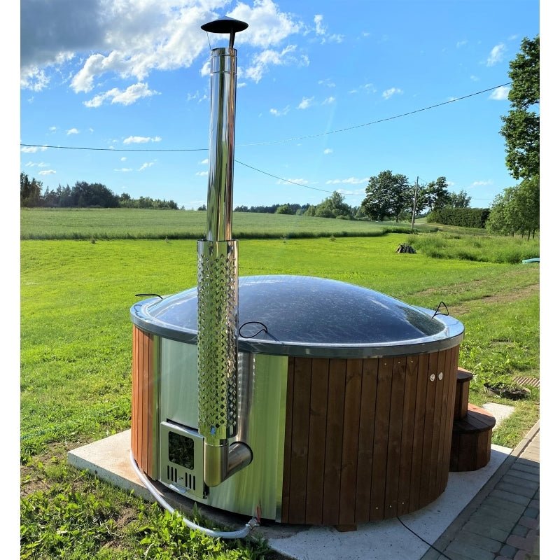 Thermalux 200 outdoor Jacuzzi with wood heater.
