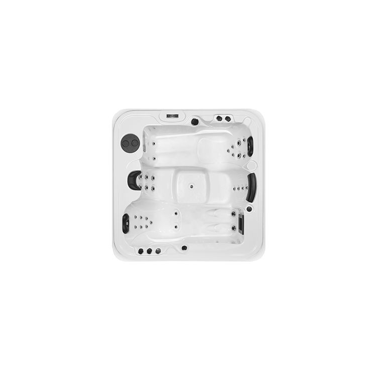 Outdoor Jacuzzi Aurora 4 with visible black buttons.