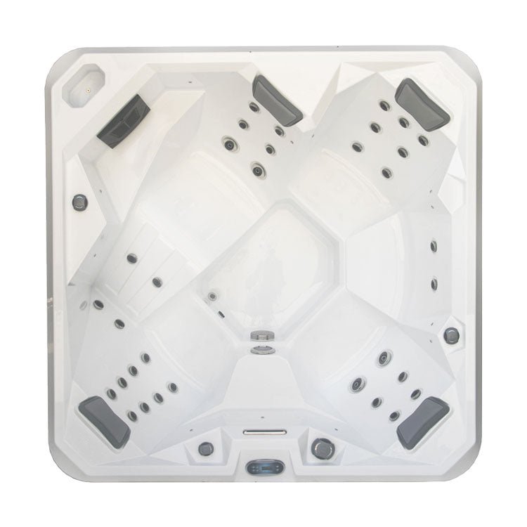 Baignoire hydromassante Jacuzzi Hydra 200 avec poignées noires.