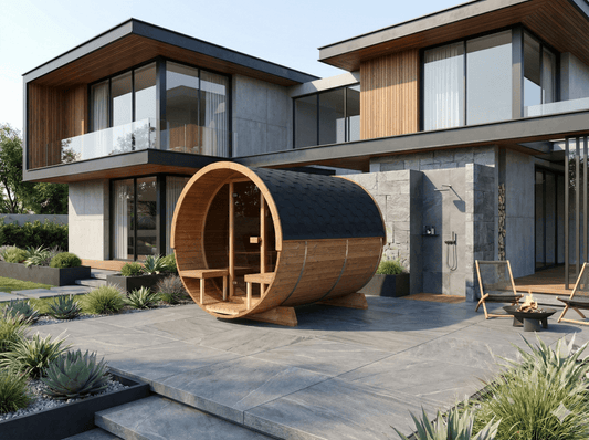 Outdoor Sauna Barrel 280 Deluxe - Saunamo