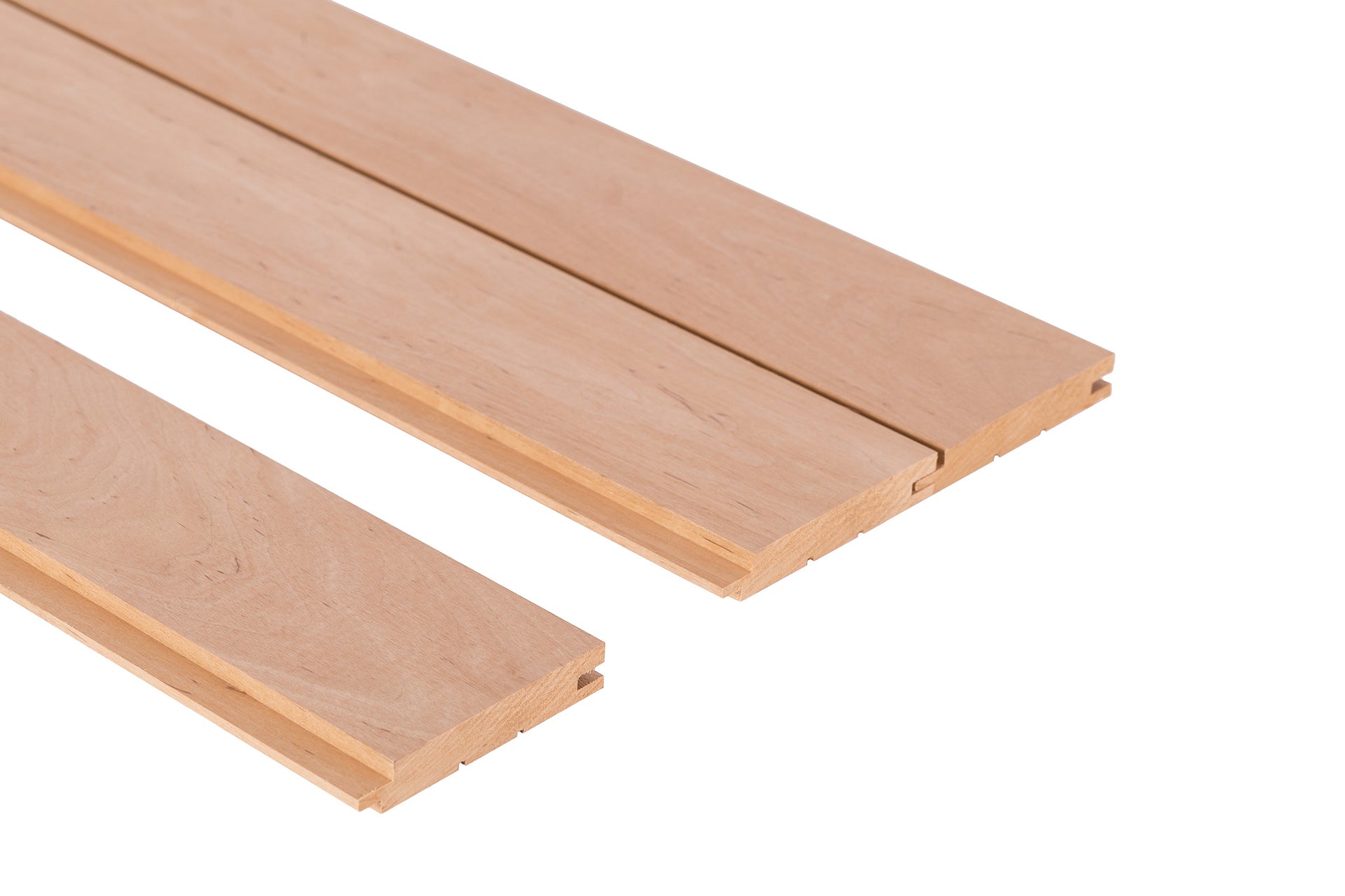 Panneau de sauna STS4 15x68mm Aulne, gros plan.