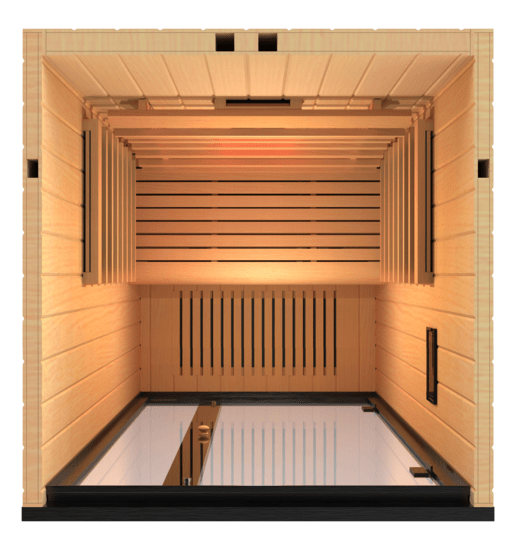 Sauna infrarrojos Onni con puerta de cristal.