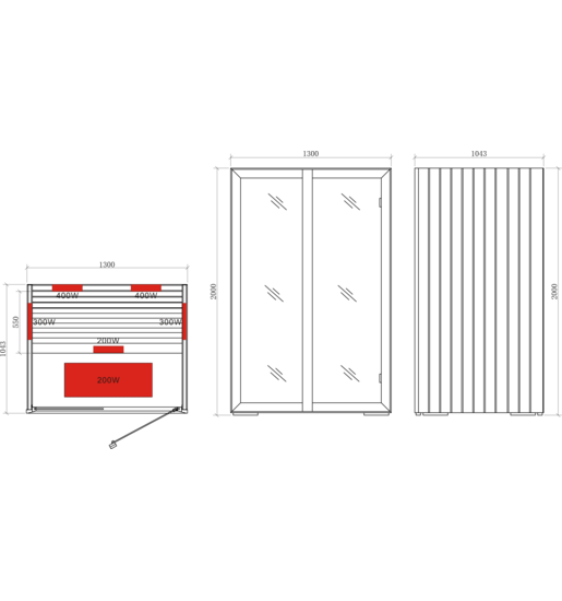 Sauna infrarouge Onni avec porte et fenêtre.