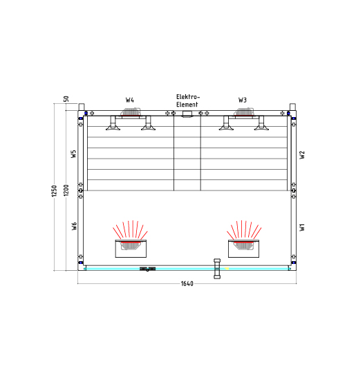 Diagram of the Vitamy 164-B Infrared Sauna.
