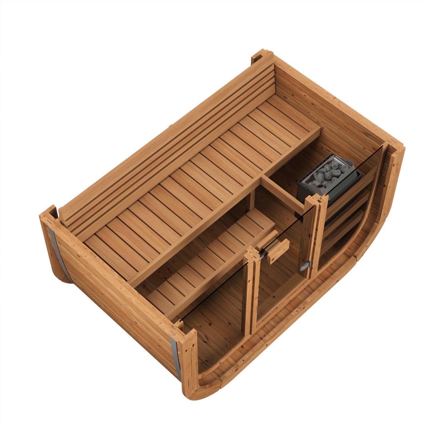 Cube 125 outdoor sauna with a modern and functional design.