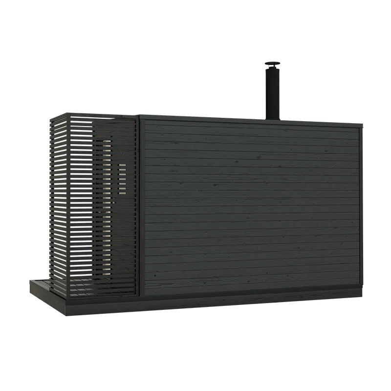 KUUT L wood-fired outdoor sauna with a modern design.