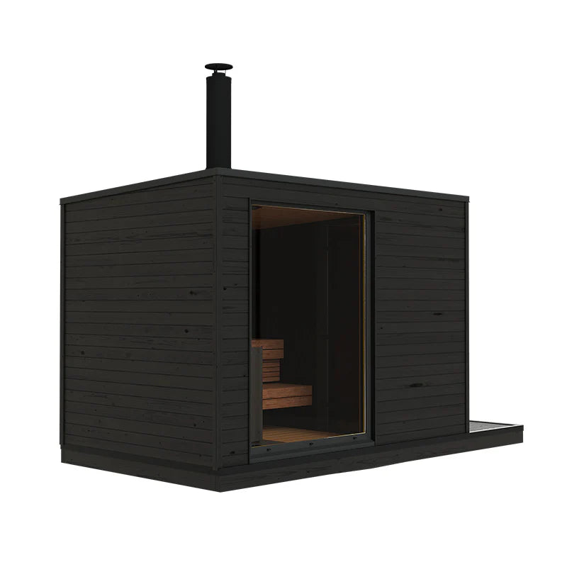 KUUT L wood-burning sauna in Nordic wood.