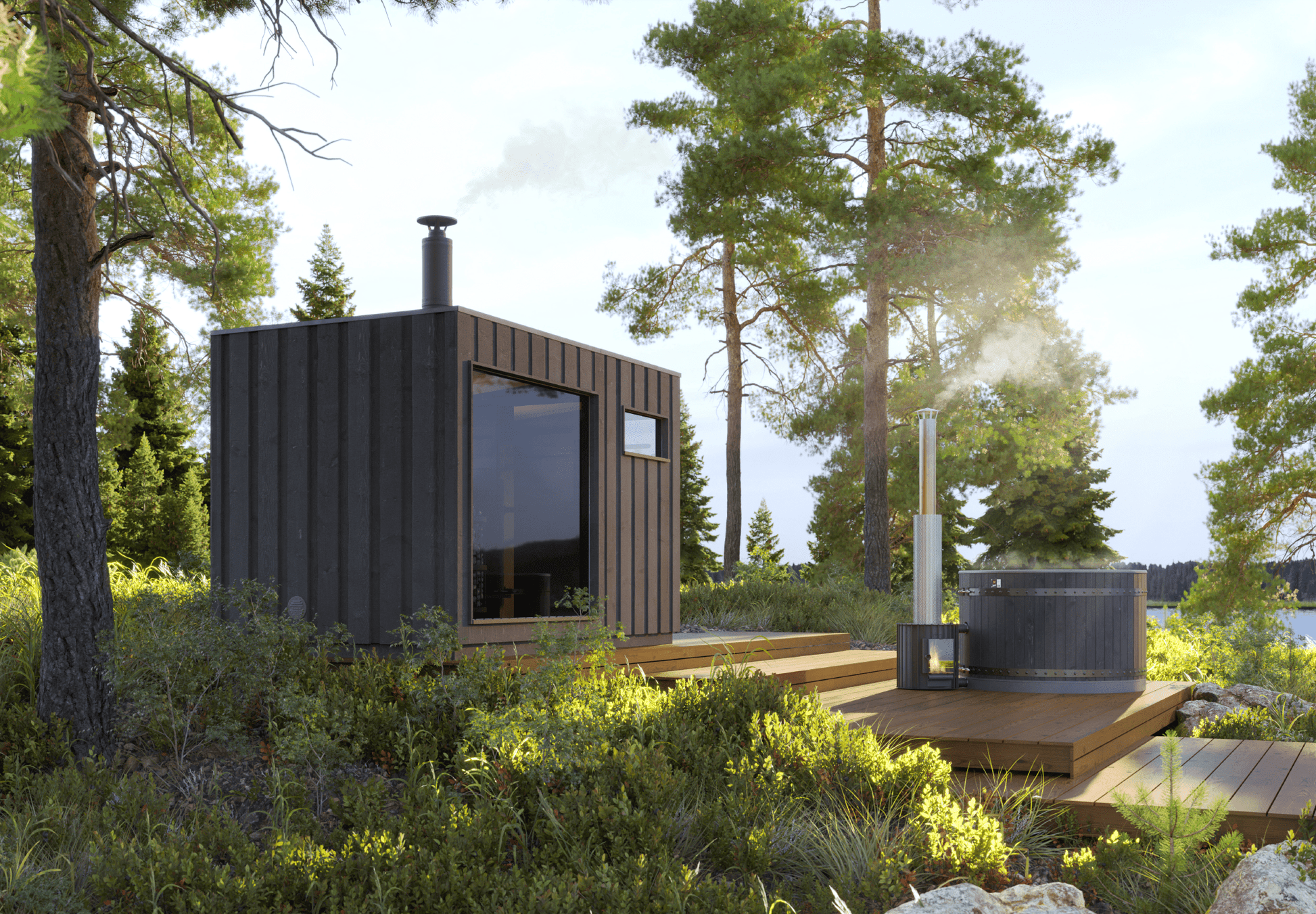 Isolated outdoor sauna - Legend sauna in a natural setting.