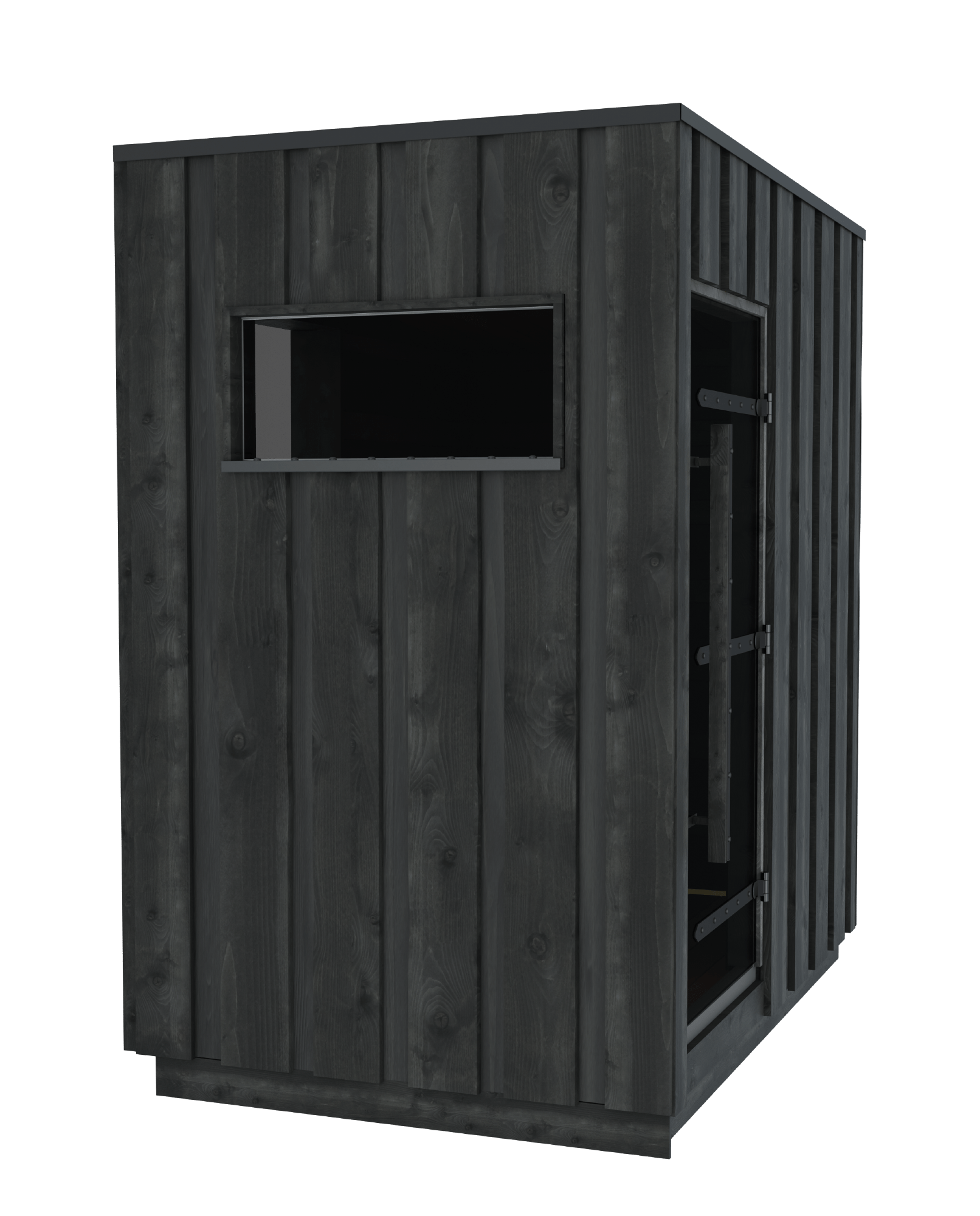 Isolated outdoor sauna - Legend sauna with panoramic window.