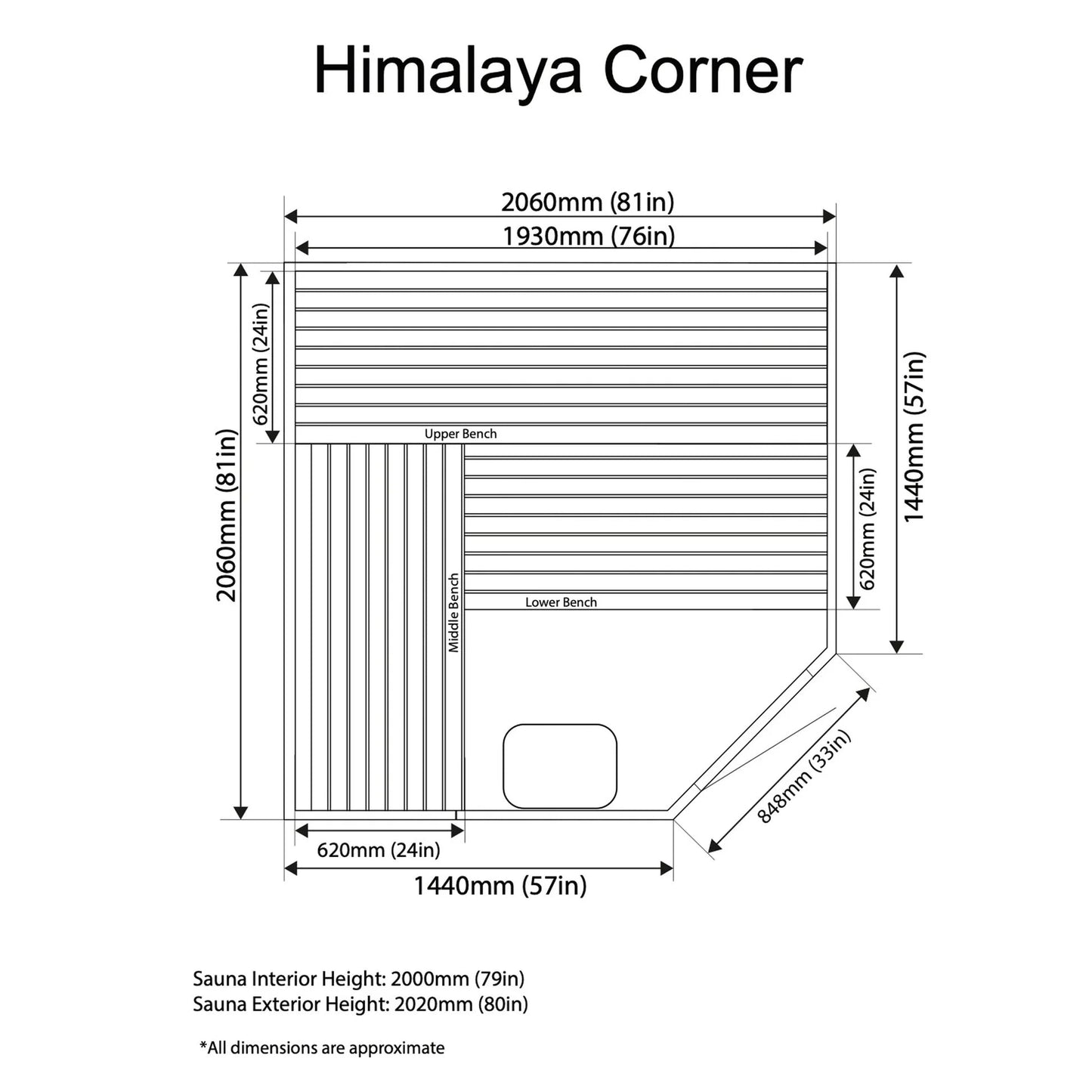 Himalaya Corner Indoor Sauna - Saunamo