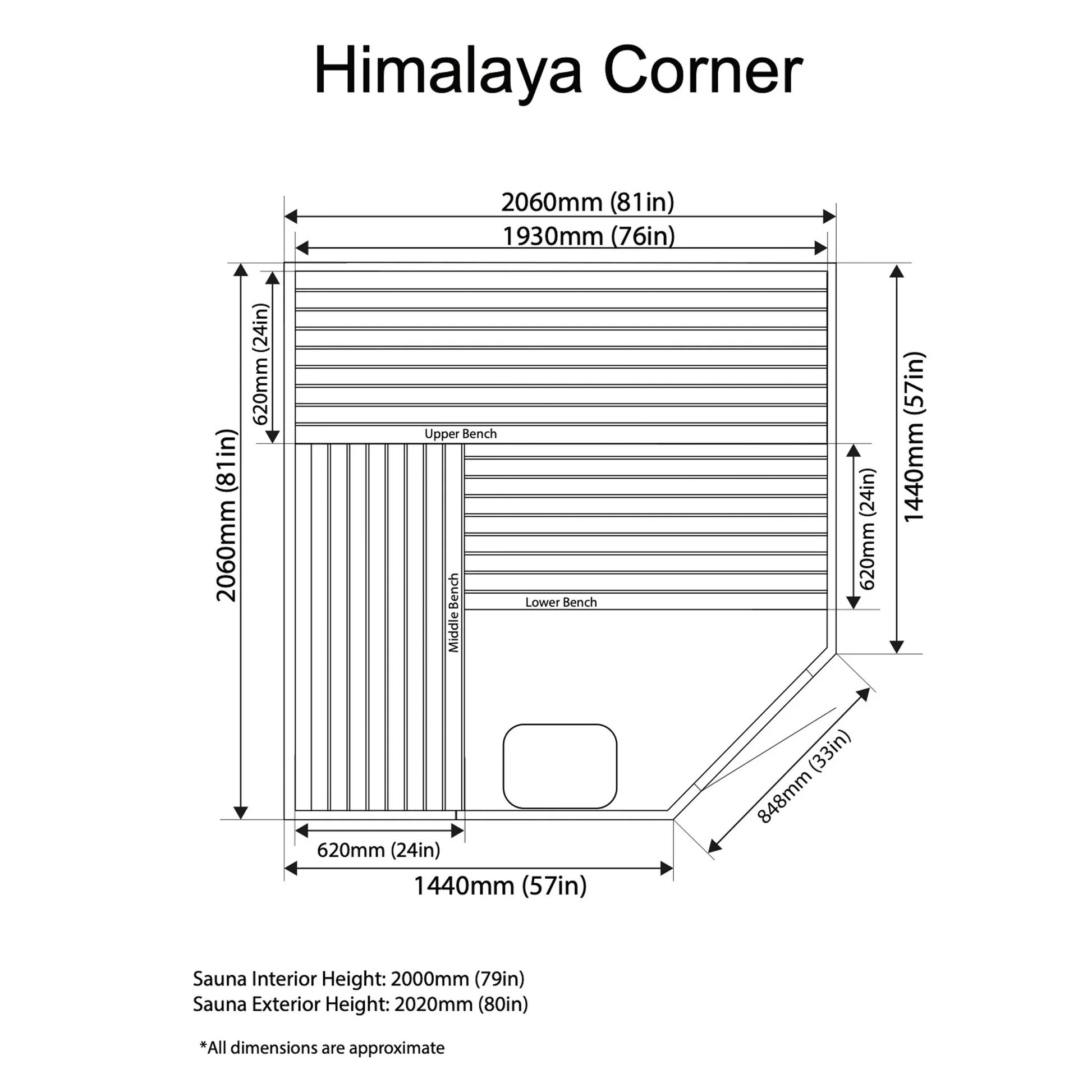 Himalaya Corner Indoor Sauna - Saunamo