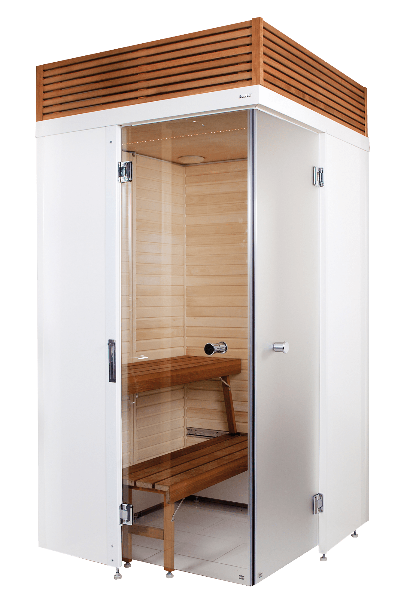 Sauna pliant SmartFold avec bancs en bois.