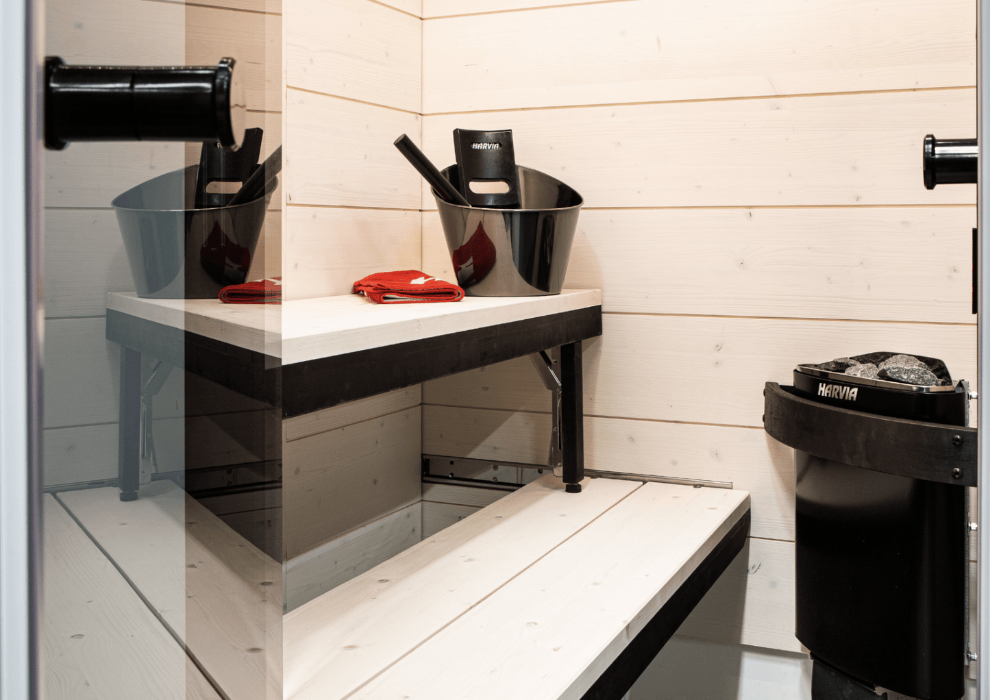 Sauna plissé intelligent dans un environnement intérieur.