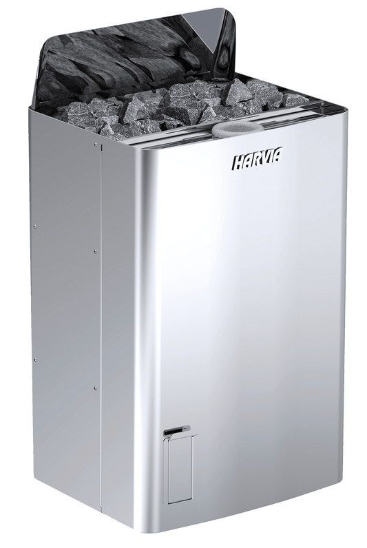 El calentador de sauna eléctrico Combi de pared con piedras.