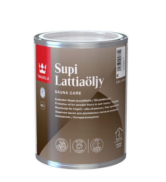 Óleo para Pavimentos Tikkurila Supi 0,9L em lata.