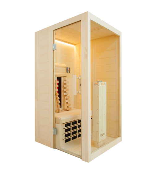 Sauna de Infravermelhos Minimy com porta de vidro.