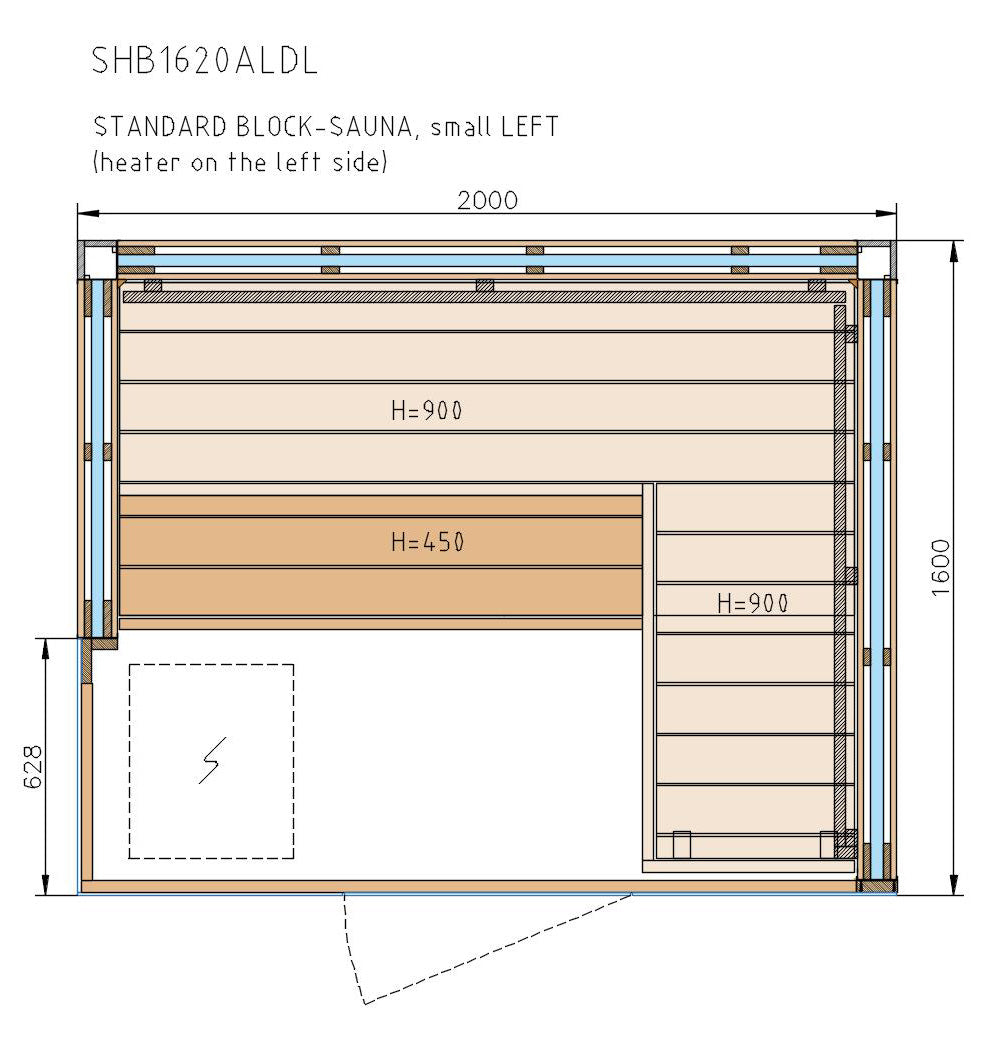 Blueprint da Harvia Sauna Block.