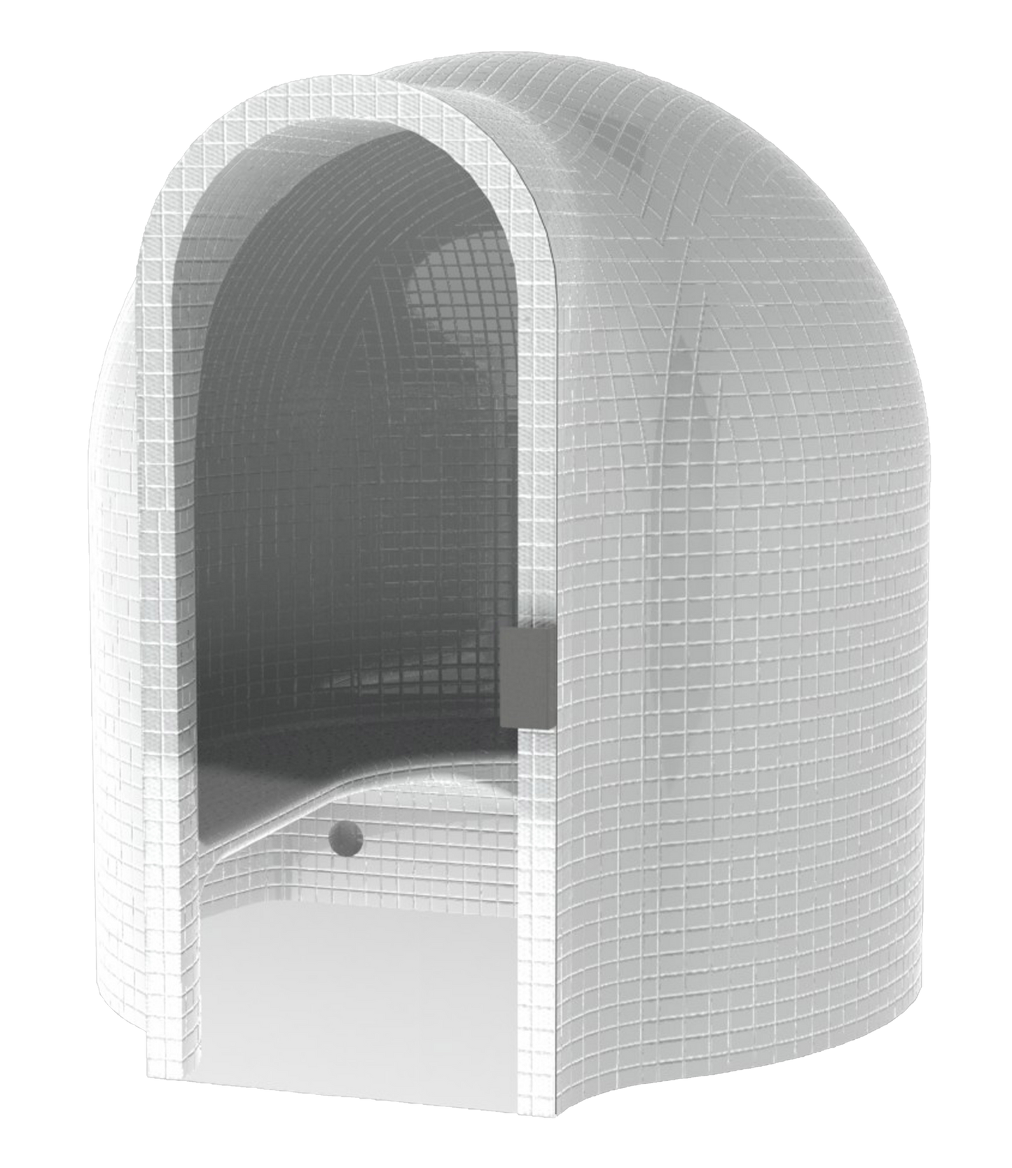 Banho Turco Cupola com porta e estrutura modular.