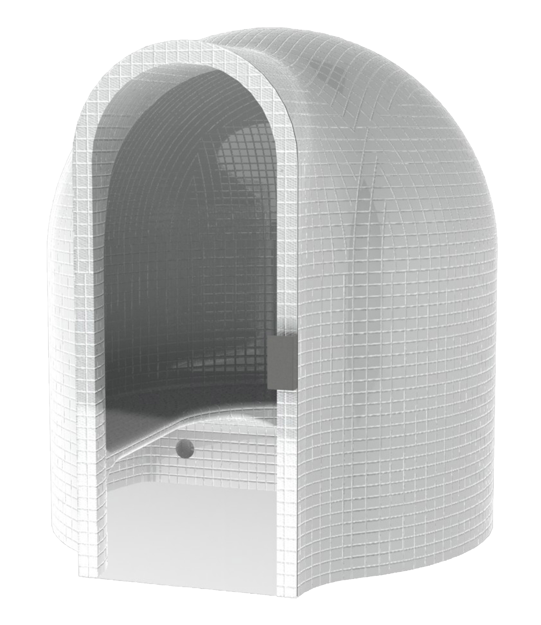 Banho Turco Cupola com porta e estrutura modular.