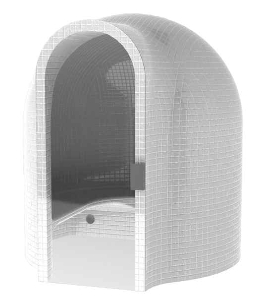 Banho Turco Cupola com porta e estrutura modular.