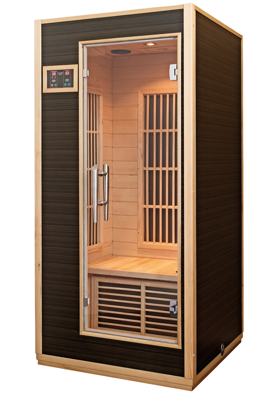 Sauna de Infravermelhos Radiant com porta de vidro aberta.