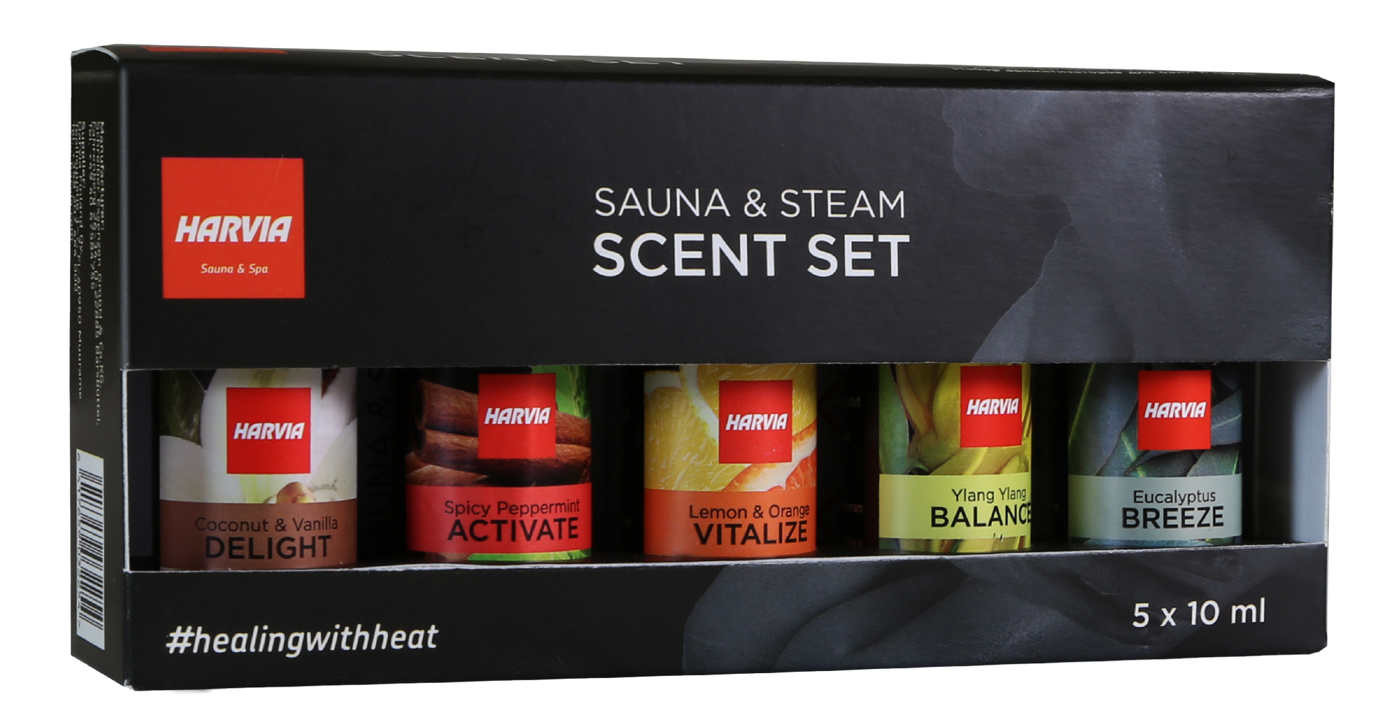 Aromas para Sauna e Vapor Harvia em embalagem.