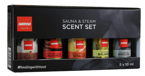Harvia sauna and steam aromas in a box.