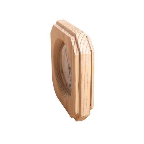 Set of sauna accessories with wooden clock.
