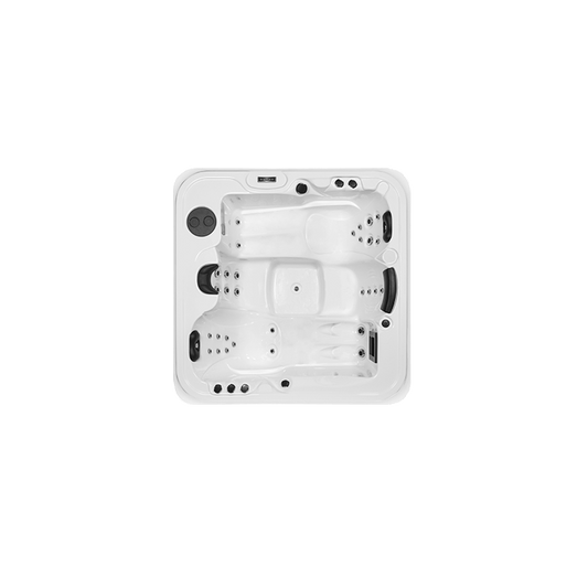 Outdoor Jacuzzi Aurora 4 with visible black buttons.