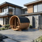 Sauna Barrel 280 Deluxe da esterno - Saunamo
