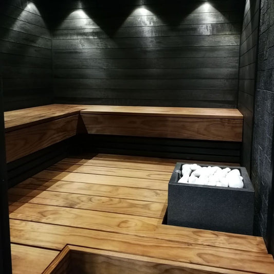 KUULAS Panneau 15x120mm (Peuplier - Nuit polaire) - Lot de 6 - Saunamo